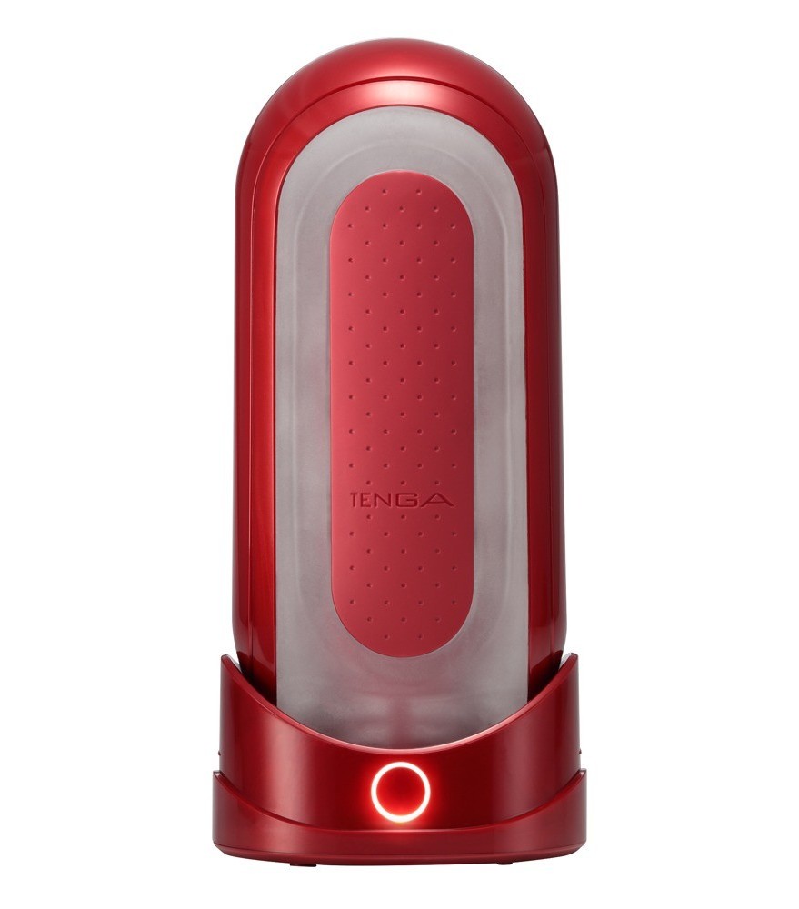 Masturbator plus Heizstab "Flip 0 (Zero) Red Warmer Package"