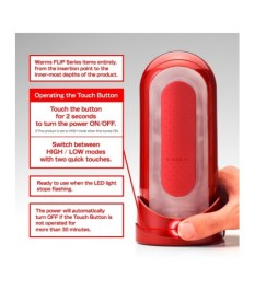 Masturbator plus Heizstab "Flip 0 (Zero) Red Warmer Package"
