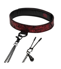 Halsfessel mit Nippelklemmen „Sweet Anticipation Collar Nipple Clamps“