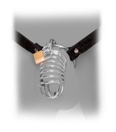 Peniskäfig „Extreme Chastity Belt“ mit Hüftgurt aus Leder