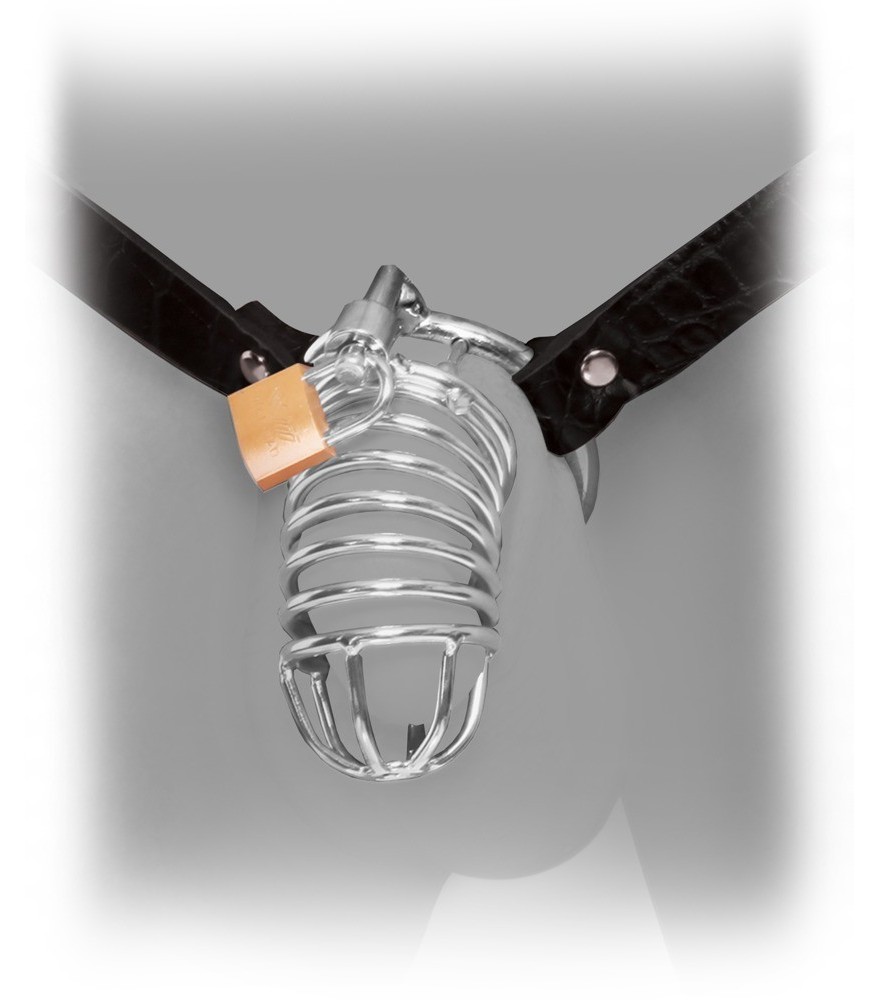 Peniskäfig „Extreme Chastity Belt“ mit Hüftgurt aus Leder