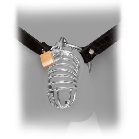 Peniskäfig „Extreme Chastity Belt“ mit Hüftgurt aus Leder