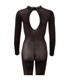 Catsuit mit Spitzenkragen