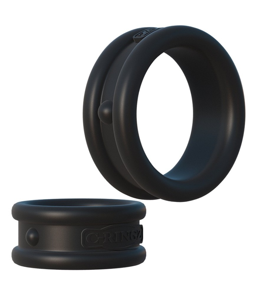 2-teiliges Set Hoden-Penisringe „Max-Width Silicone Rings“