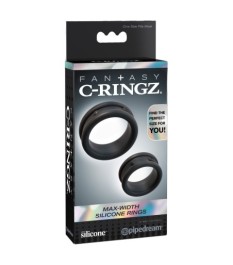 2-teiliges Set Hoden-Penisringe „Max-Width Silicone Rings“