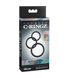 3-teiliges Penisring-Set „Silicone 3-Ring Stamina Set“, aus Silikon
