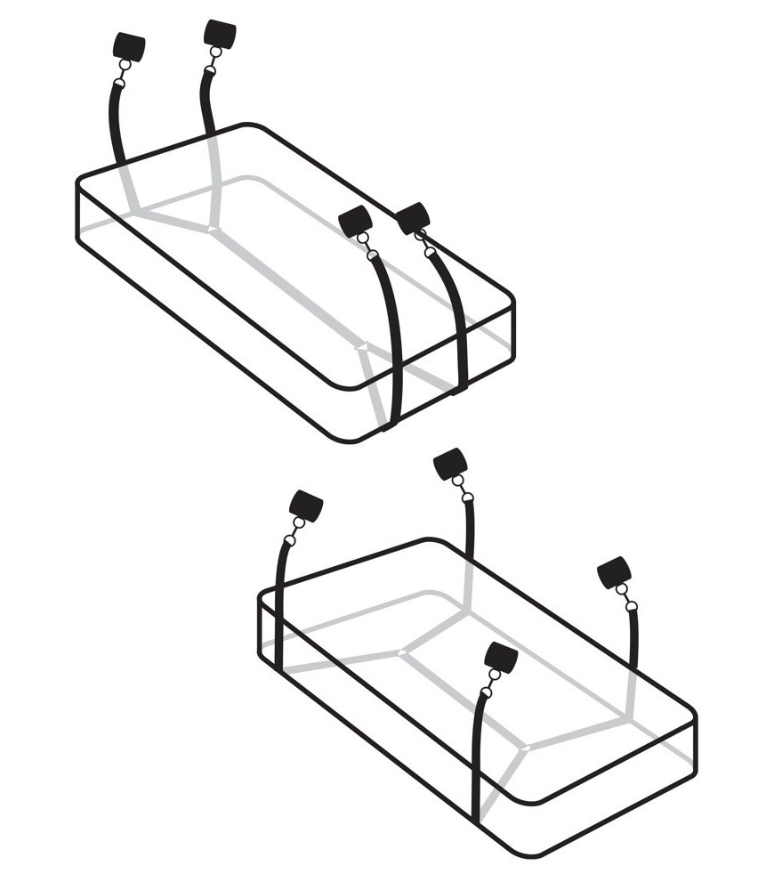 Bettfessel-Set „Wraparound Mattress Restraints“ aus Samt
