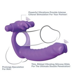 Vibro-Penisring „Silicone Double Penetrator Rabbit“ mit Analdildo
