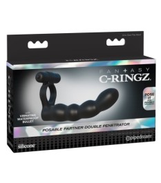 Vibro-Penisring „Posable Partner Double Penetrator“ mit Dildo