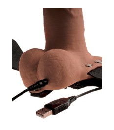 Umschnallvibrator „Strap-on 6" Hollow Rechargeable Strap-on with balls