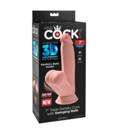 Dildo „Triple Density Cock with Swinging Balls“, hyperrealistisch mit