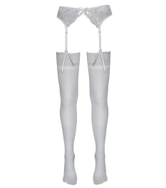 Straps-Strümpfe mit 7 cm breitem Spitzenabschluss