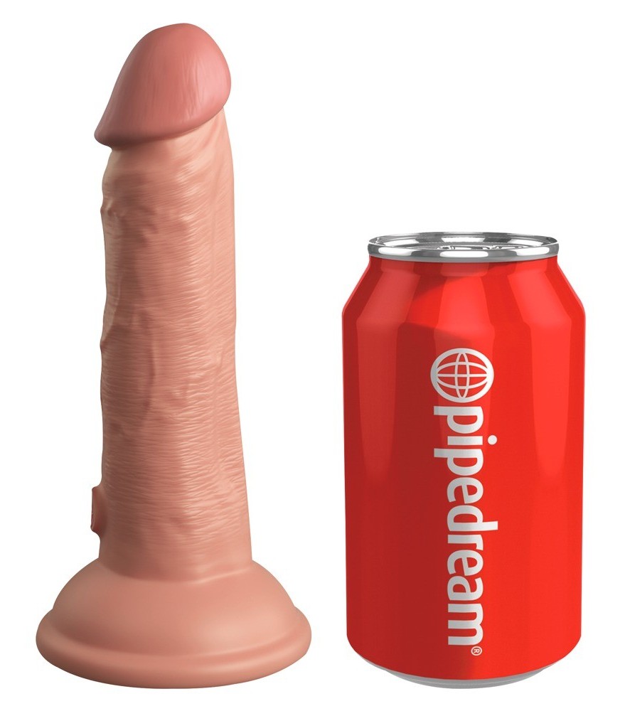 Naturvibrator „6“ Vibrating + Dual Density Silicone Cock“ mit extra starkem Saugfuß