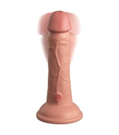 Naturvibrator „6“ Vibrating + Dual Density Silicone Cock“ mit extra starkem Saugfuß