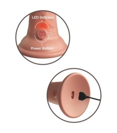 Naturvibrator „6“ Vibrating + Dual Density Silicone Cock“ mit extra st