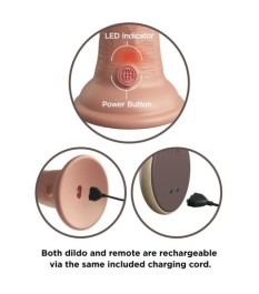 Naturvibrator „9“ Vibrating + Dual Density Silicone Cock with Remote“