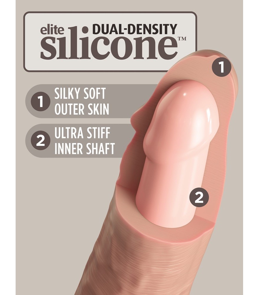 Naturdildo „9“ Dual Density Silicone Cock“ mit extra starkem Saugfuß