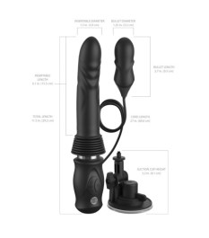 Stoßvibrator „Ultimate Silicone Thruster“ mit abnehmbarem Saugfuß