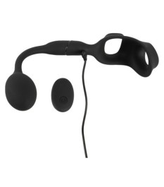 Penis-/Hodenring „Cock Ring with RC Butt Plug“ mit Vibro-Analplug, kab