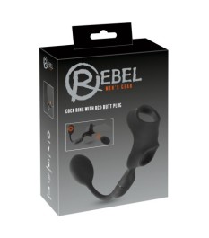 Penis-/Hodenring „Cock Ring with RC Butt Plug“ mit Vibro-Analplug, kab