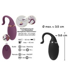 Vibrobullet mit Klitorisstimulator, kabellose Fernbedienung, 10 Vibrat