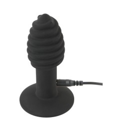 Analplug „Twist butt plug“, mit ausgeprägter Rillenstruktur, 7 Vibrati