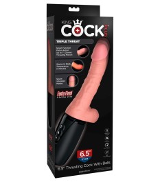 Stoßvibrator „6,5“ Thrusting Cock with Balls“, mit Wärmefunktion, 7 Vi