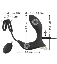 „RC Prostata Vibrator mit Penis- und Hodenring“