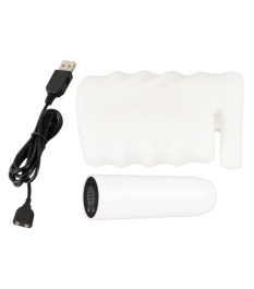 „Super Soft Masturbator & Vibration“ mit Hodenring plus Vibrobullet zu