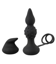 Penis-/Hodenring „RC Butt Plug with Cock & Ball Rings“ mit Vibro-Analplug