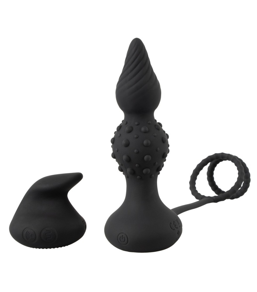 Penis-/Hodenring „RC Butt Plug with Cock & Ball Rings“ mit Vibro-Analplug