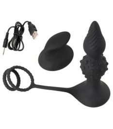 Penis-/Hodenring „RC Butt Plug with Cock & Ball Rings“ mit Vibro-Analp