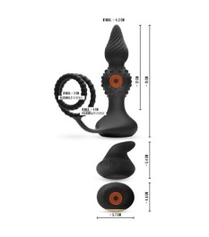 Penis-/Hodenring „RC Butt Plug with Cock & Ball Rings“ mit Vibro-Analp