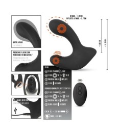 Analplug „RC Butt Plug with 3 functions“ zum Aufpumpen, 10 Vibrations-