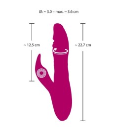 Rabbitvibrator, 10 Vibrationsmodi, 3 Rotationsstufen, Crazy Movement T