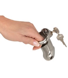 Peniskäfig „Chastity Cage Short“ aus Edelstahl, 289 g schwer