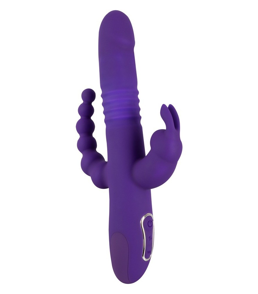 Stoßvibrator „Thrusting Pearl Triple Vibrator“ mit Klitoris- und Analvibrator