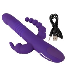 Stoßvibrator „Thrusting Pearl Triple Vibrator“ mit Klitoris- und Analv