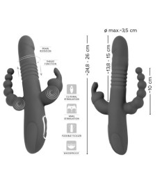 Stoßvibrator „Thrusting Pearl Triple Vibrator“ mit Klitoris- und Analv