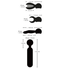 Massagestab „wand vibrator with 3 Attachments“ mit 3 Aufsätzen