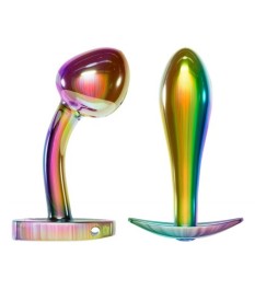 „Metal Butt Plug Set in Rainbow Colours“ mit 2 verschiedenen Analplugs