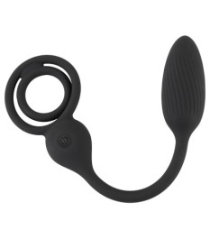 Vibro-Analplug mit Penis-/Hodenring
