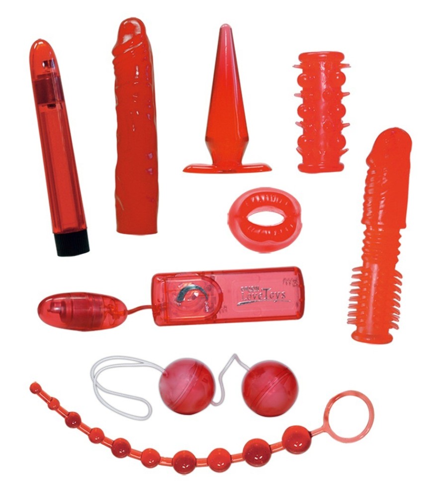 9-teiliges Toyset „Red Roses“ inklusive Batterien für die Vibro-Toys
