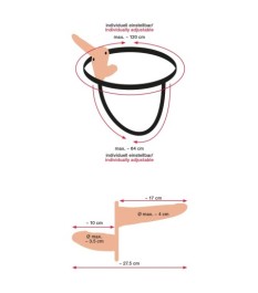 Umschnallvibrator „Strap-On Duo“ mit 2 Vibratoren