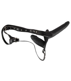 Umschnalldildo „Double Black Silicone“ mit Doppeldildo