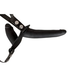 Umschnalldildo „Double Black Silicone“ mit Doppeldildo