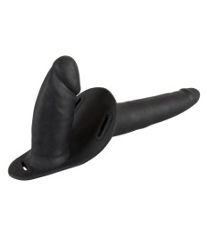 Umschnalldildo „Double Black Silicone“ mit Doppeldildo