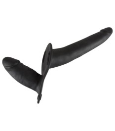 Umschnalldildo „Double Black Silicone“ mit Doppeldildo