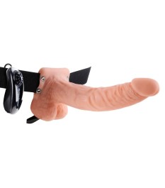 Umschnallvibrator „9" Vibrating Hollow Strap-on with Balls“