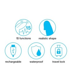 Rabbitvibrator „Realistic Slim“ mit 12 Vibrationsmodi und 2 Motoren, 2